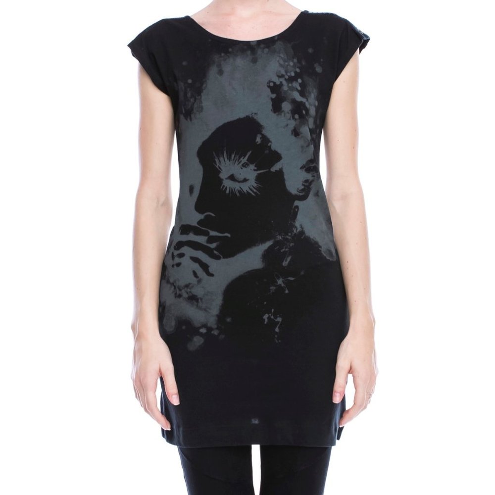 Solid Tunic With Face Print